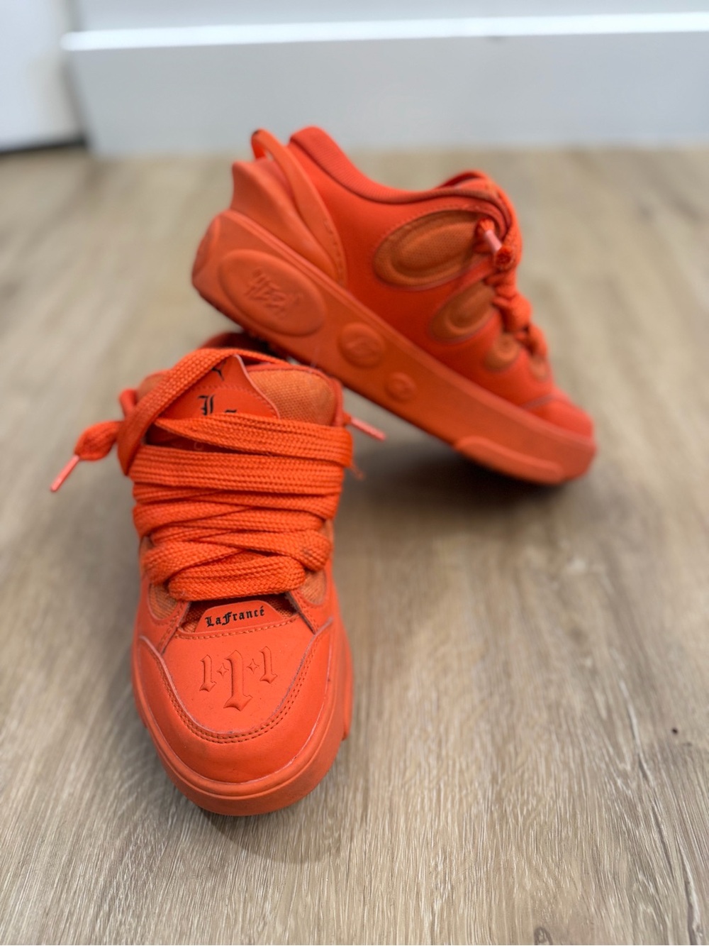Puma Kids Lamelo Ball Bright Orange Lace-Up Sneakers